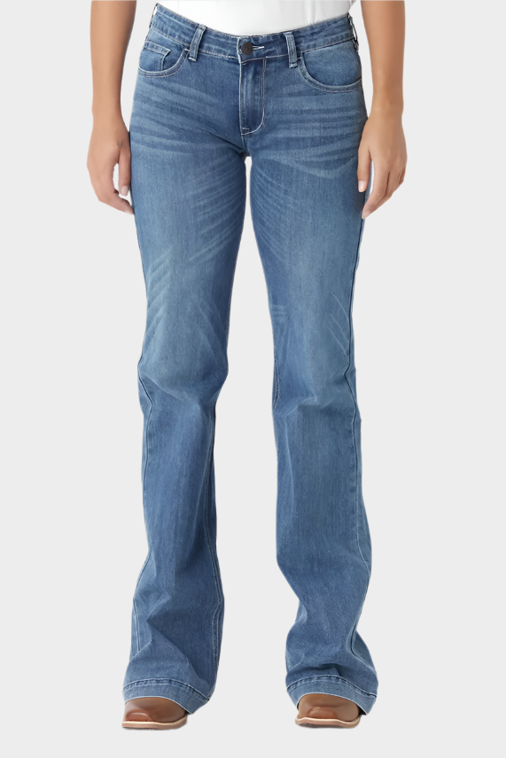 CC Western - Signature Mid Rise Trouser Mid Wash Jean