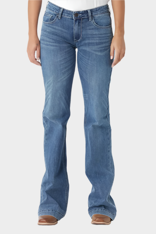 CC Western - Signature Mid Rise Trouser Mid Wash Jean