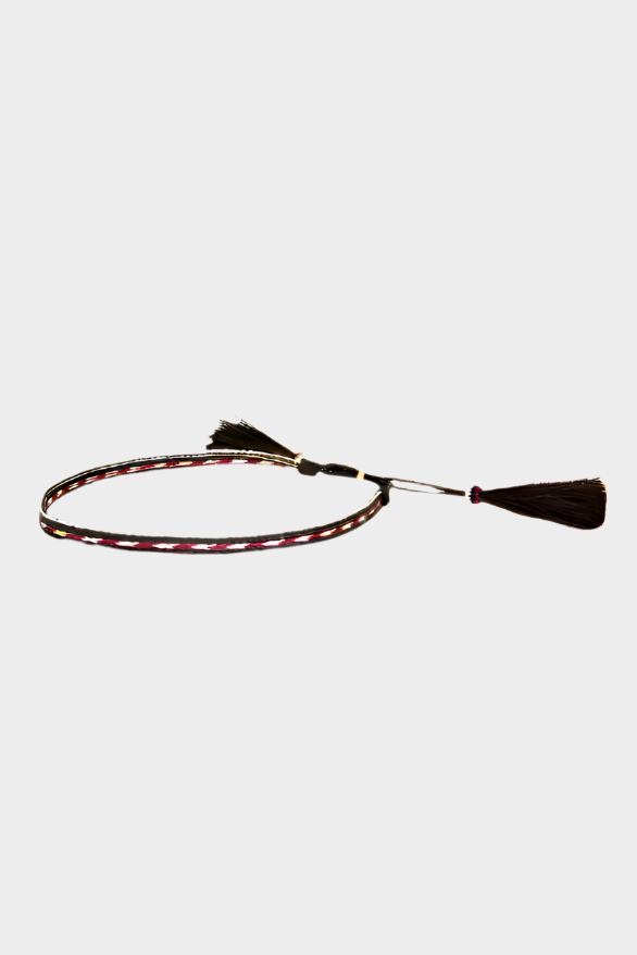 Austin Accent HH HB 5 STRAND W/ DBL TASSEL - Burgundy/Wht/Blk