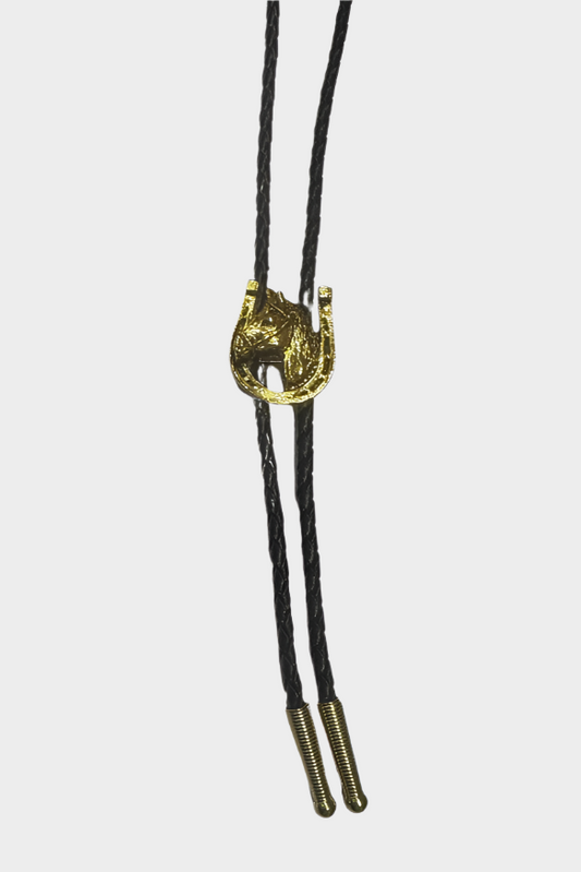 Austin Accent  Bolo Tie, Lucky Horse in Horse Shoe