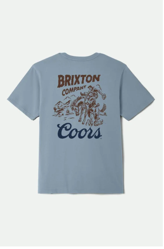 Brixton Mens Coors Canyon S/S Standard T-Shirt - Blue