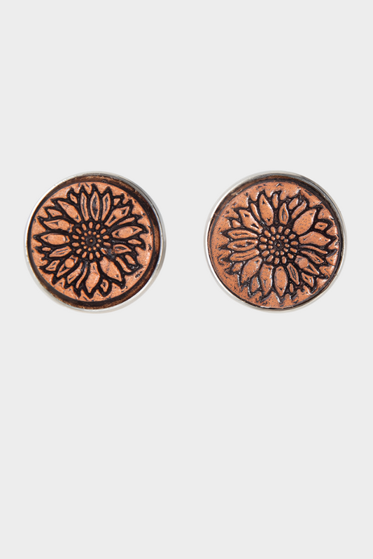 The Design Edge Tooled Studded Stainless Steel Earrings - TE03