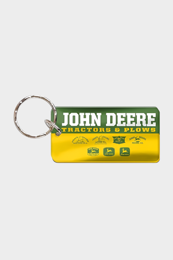 John Deere Premium Acrylic Rectangle Key Ring Vintage