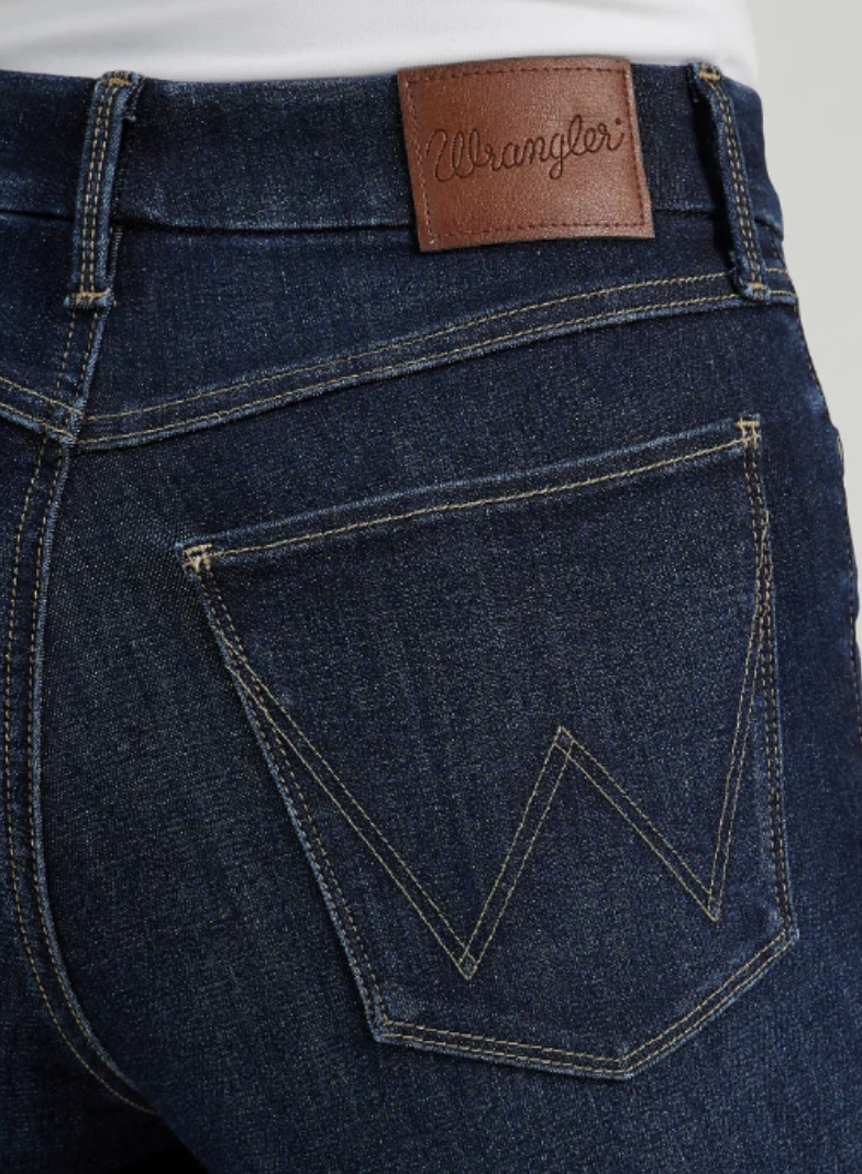 Wrangler Women's Bespoke High Rise Flare Jean 32Leg - Dark Blue