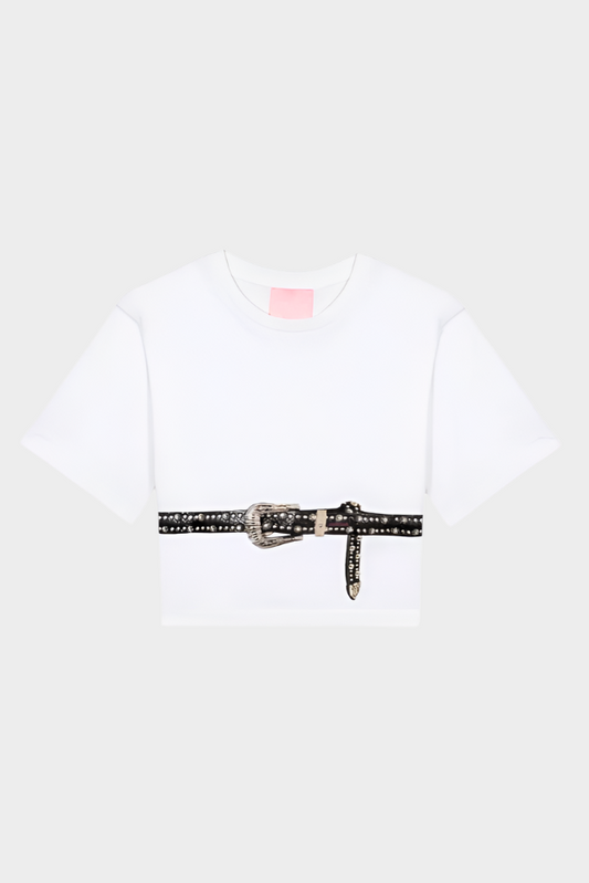 Little Lucille Belt Crop T Shirt
