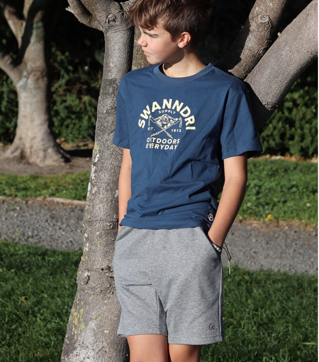 Kids Trails Printed T Shirt (Tidal Teal/Lemon)
