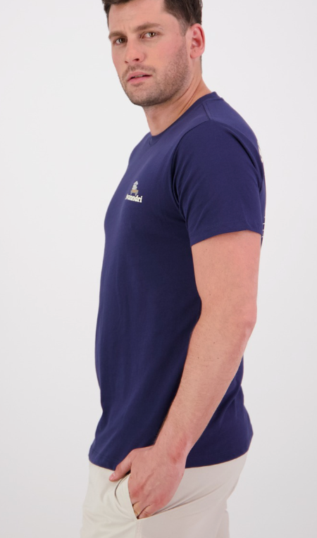 Mens Swanndri Pop Top Printed T Shirt (Navy/Light Taupe) (CLEARANCE)