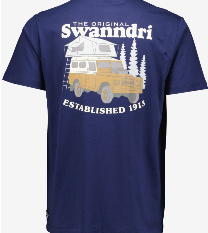 Mens Swanndri Pop Top Printed T Shirt (Navy/Light Taupe) (CLEARANCE)