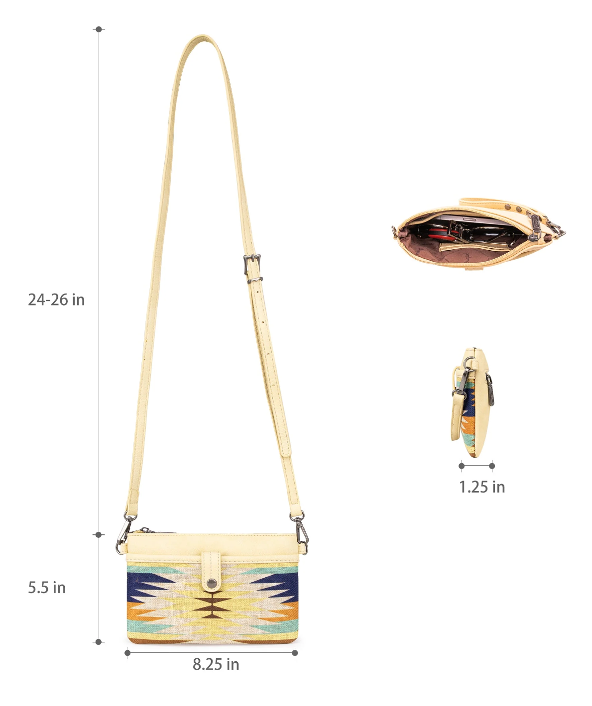 Wrangler Aztec Print Crossbody Clutch