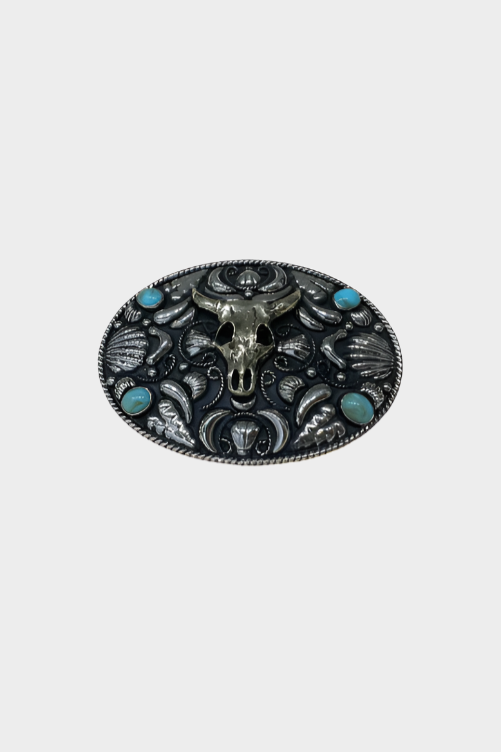 Austin Accent Buckle Long Horn with Turquoise stone