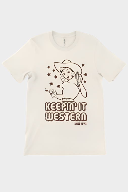 Rodeo Hippie Keepin' It Western Tee - White