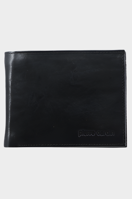 PIERRE CARDIN RUSTIC LEATHER MEN'S WALLET - BLACK