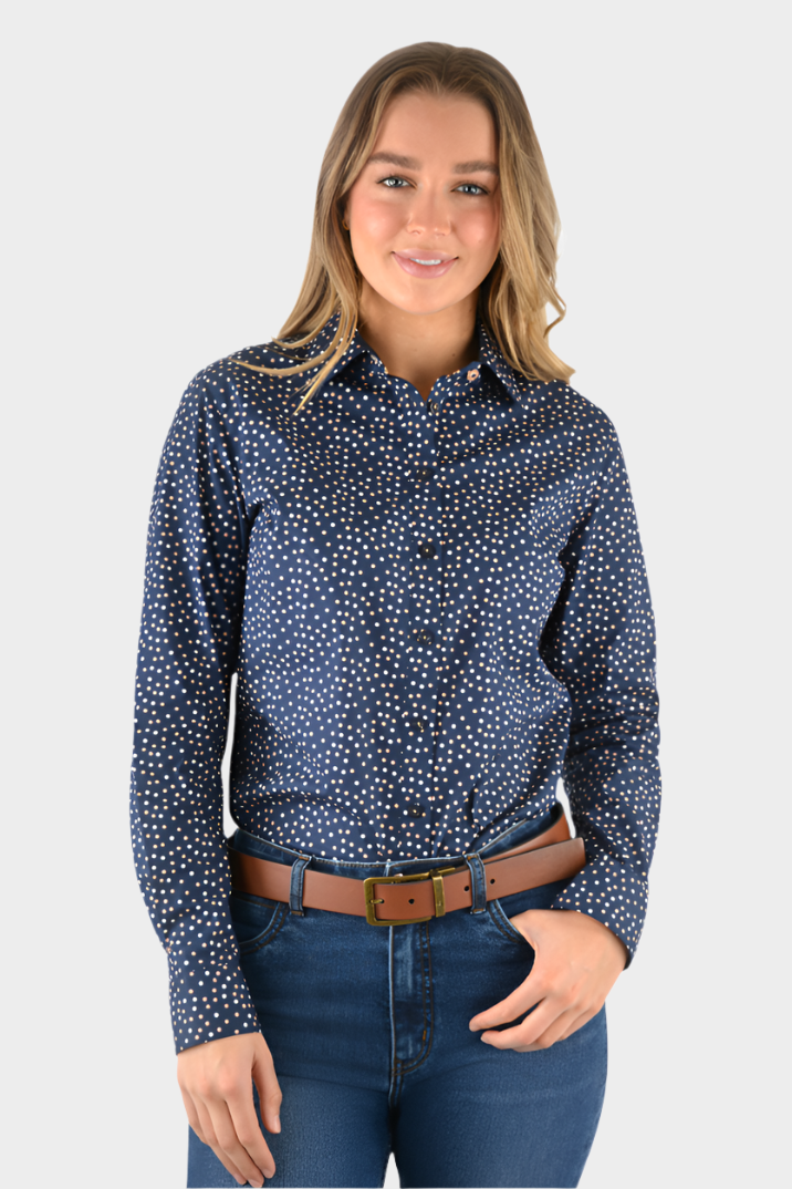 Thomas Cook Women's Gemma Long Sleeve Shirt (Navy/White/Tan)