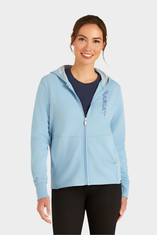 Ariat Women's Team Logo Full Zip Hoodie - Glacier Lake (10049036)