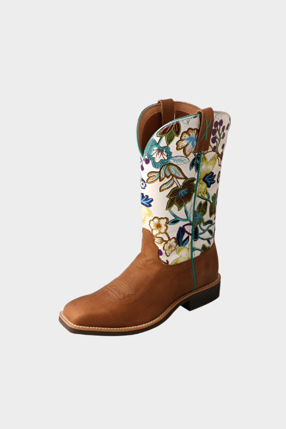 Twisted X Women's 11" Top Hand Boots (Tan/Floral)