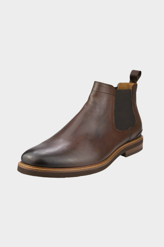 FLORSHEIM HIGHLAND CHELSEA PLAIN TOE GORE BOOT (WALNUT)