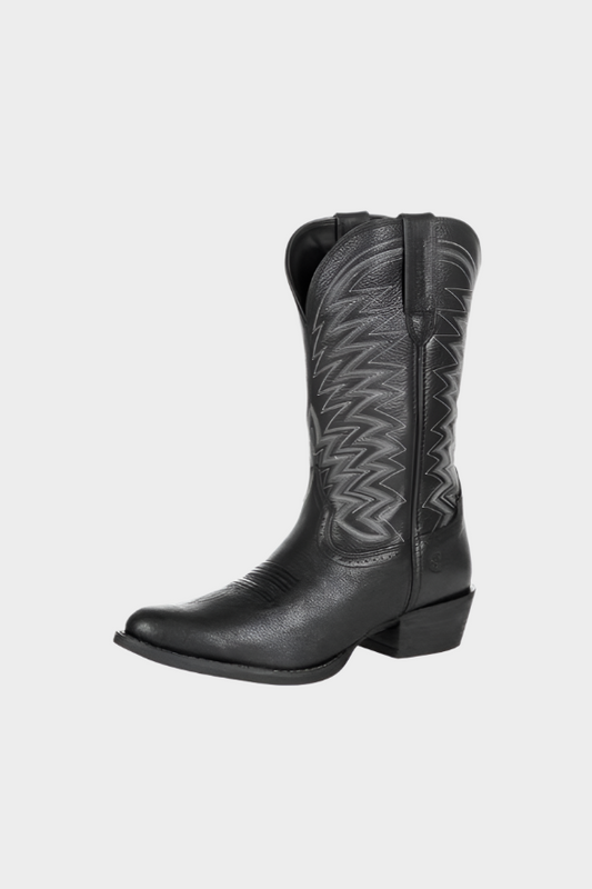 DURANGO® REBEL FRONTIER™ BLACK WESTERN R-TOE BOOT