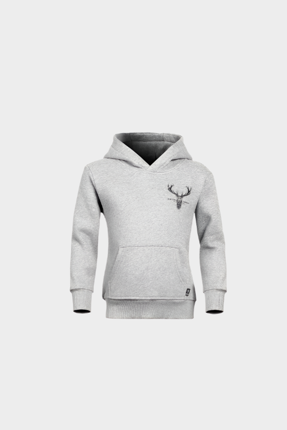 Hunters Element Kids Alpha Stag Hoodie (Grey Marle)