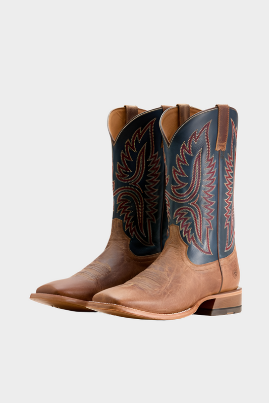 Ariat Men's Tanglewood Cowboy Boot-BONE/HONORABLE BLUE