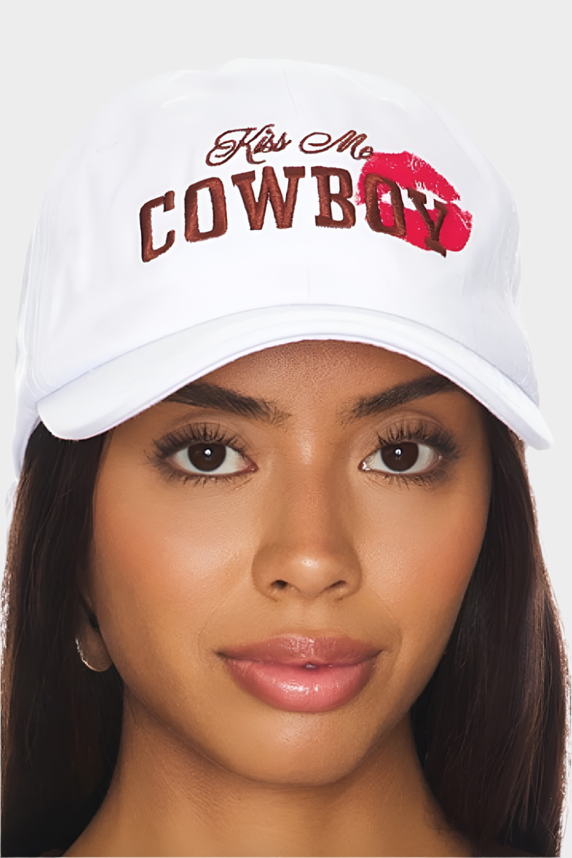 The Laundry Room Kiss Me Cowboy Papa Cap-097-WHITE