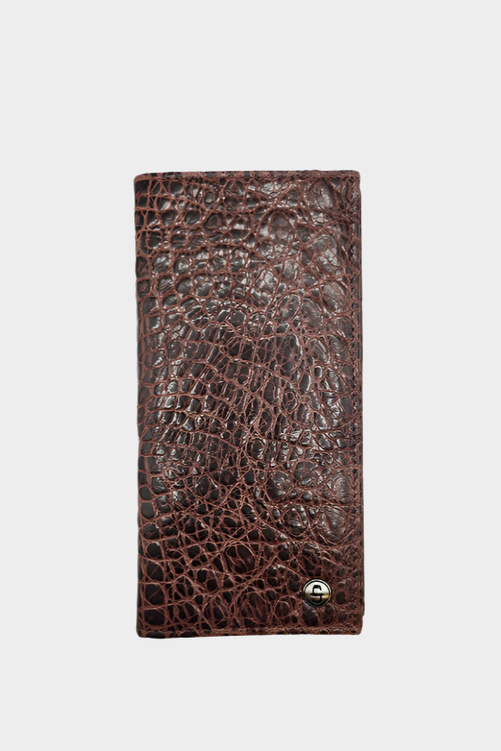Stetson Cognac Crocodile Checkbook - Accessories Wallet