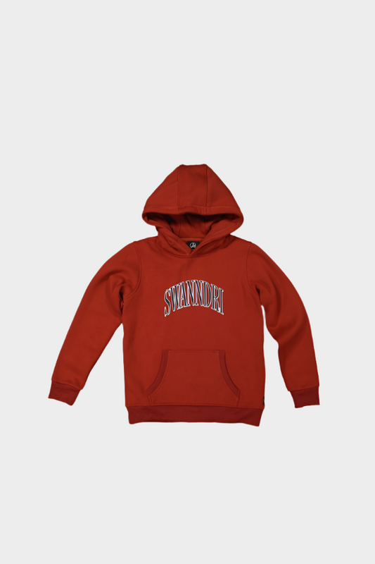Swanndri Kid's Hokonui Printed Hoodie - Merlot/Navy