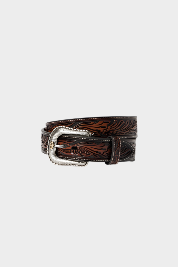 Stetson Tooled Belt - Dark/Brown 38mm