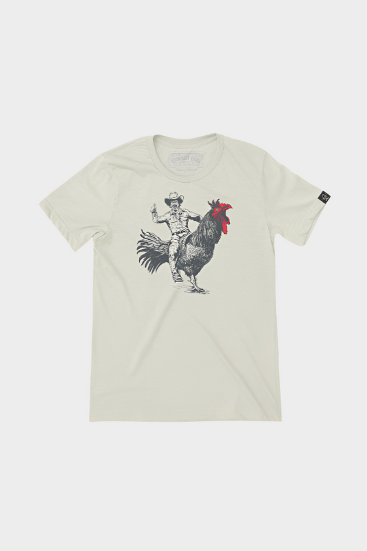 Cowboy Cool Womens Rooster Roundup T-Shirt - Heather Dust