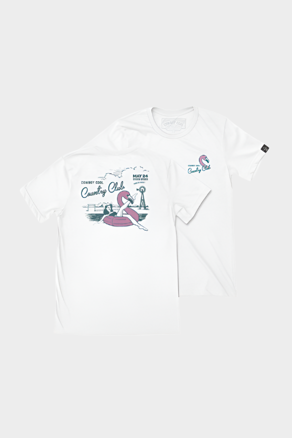 Cowboy Cool Country Club T-Shirt - White