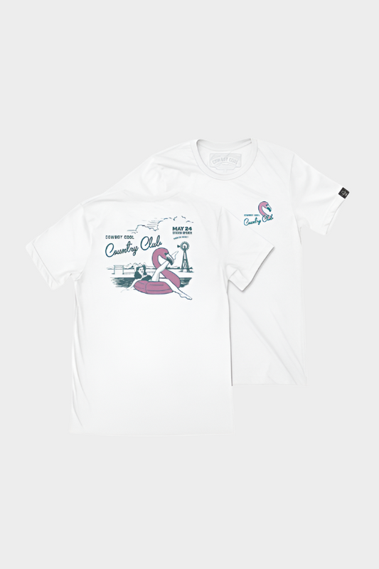Cowboy Cool Country Club T-Shirt - White