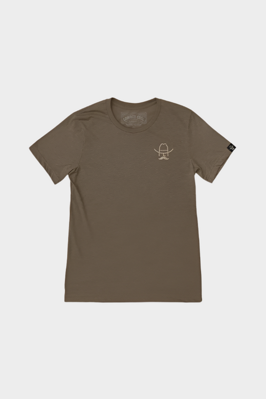 Cowboy Cool Mens Vintage Beer T-Shirt - Brown