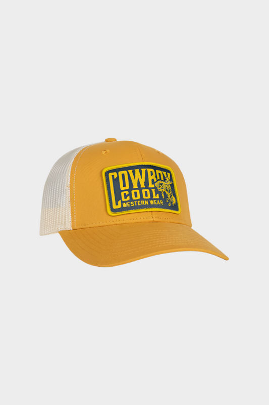 Cowboy Cool Roughrider Hat Unisex - Mustard/Cream