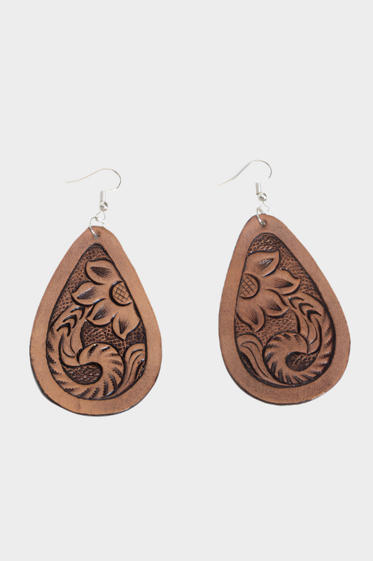 The Design Edge Tooled Pear Drop Earrings - TE01