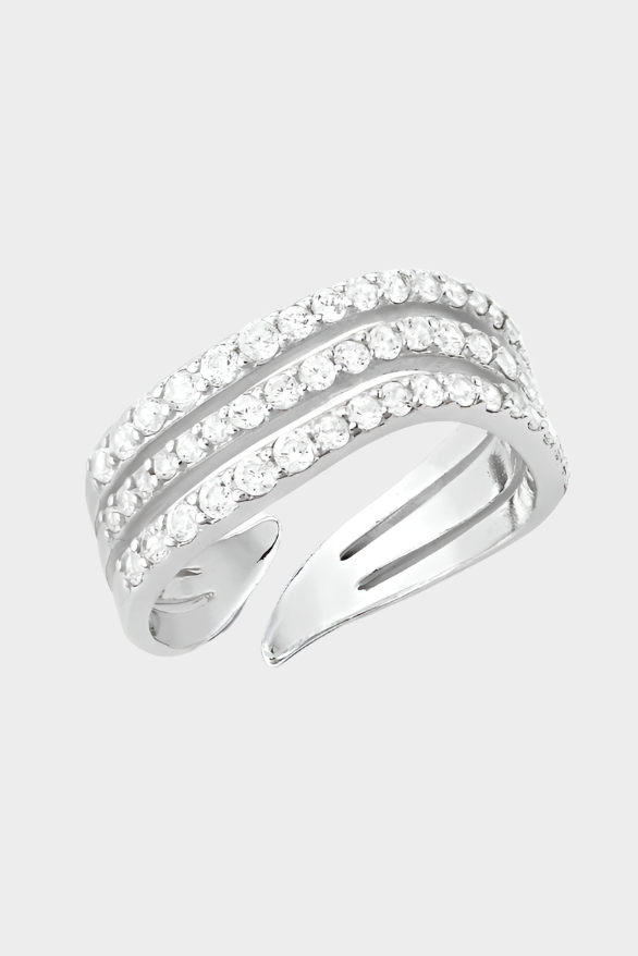 MONTANA SILVERSMITHS Calm Waters Crystal Open Ring