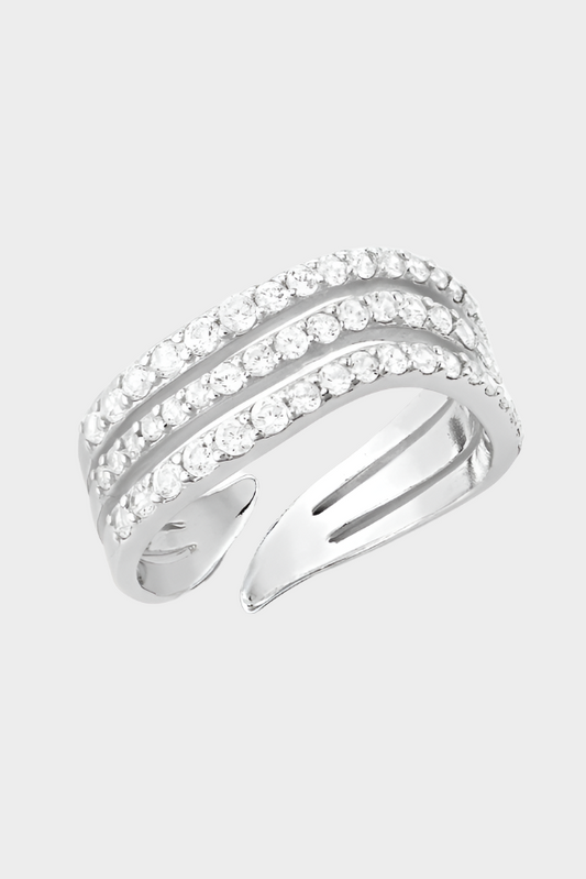 MONTANA SILVERSMITHS Calm Waters Crystal Open Ring