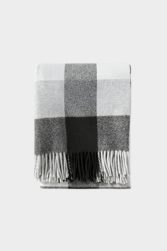 Pendleton ECO-WISE WOOL FRINGED THROW - Black/Ivory