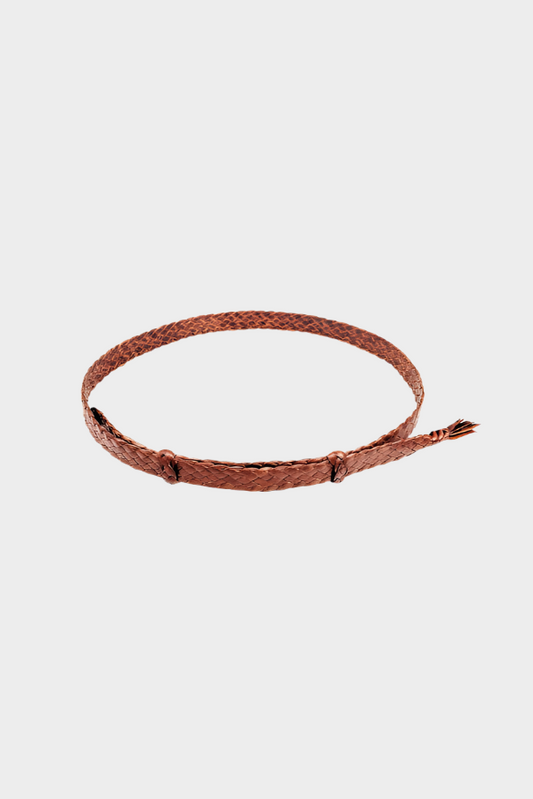 Badgery 17mm Flat Tan Hat Band (Adjustable)- One Size Fits All