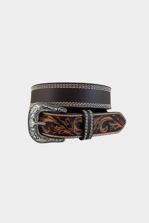 Roper Men's Leather Belt (Brown)