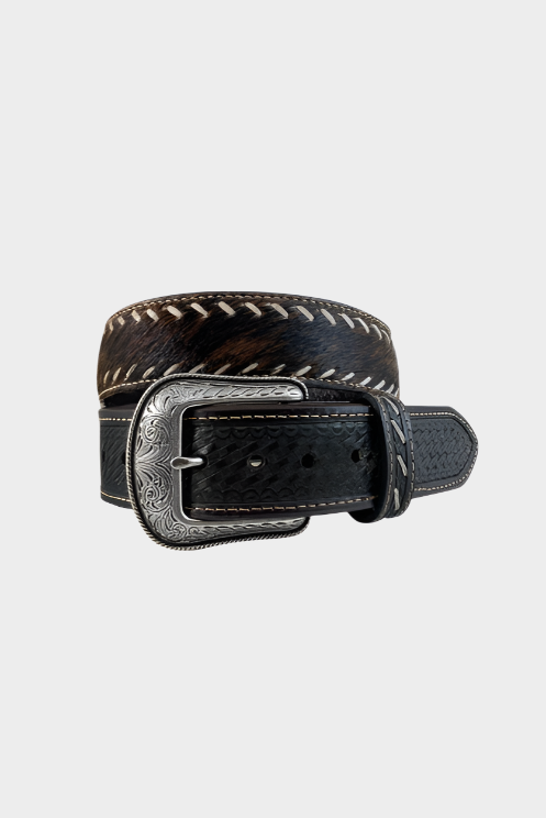 Roper Men's Leather Belt (Brown, Hair On)