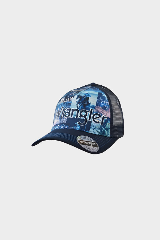 WRANGLER MEN'S RODEO BEN TRUCKER CAP (NAVY)