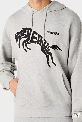 Wrangler Men's 75th Anniversary Hoodie- Grey