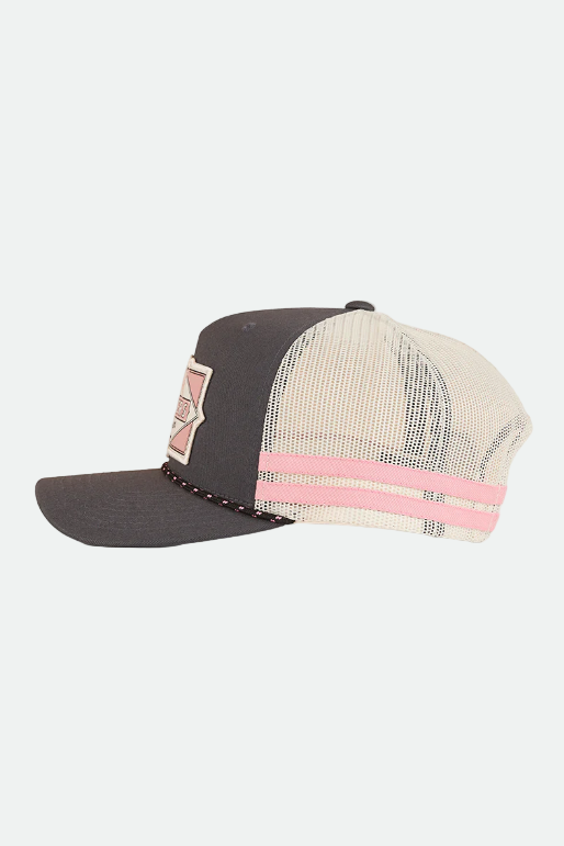 Ringers Western Country Club Deep Fit Trucker Cap - Ballet Pink / Charcoal