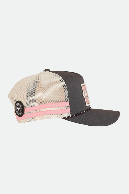 Ringers Western Country Club Deep Fit Trucker Cap - Ballet Pink / Charcoal