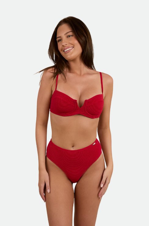 Ringers Western Women's Country Sunset Textured Underwire Bikini Top - Red