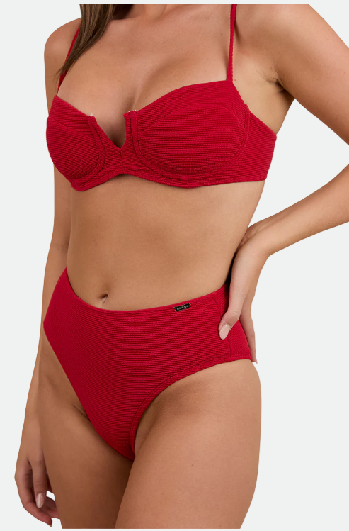 Ringers Western Women's Country Sunset Textured Underwire Bikini Top - Red
