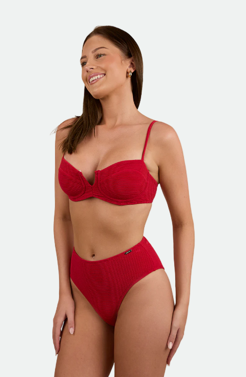 Ringers Western Women's Country Sunset Textured Underwire Bikini Top - Red