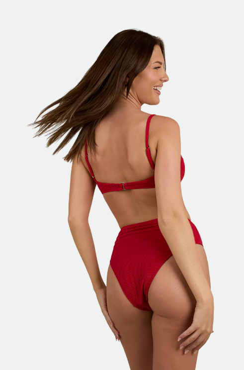 Ringers Western Women's Country Sunset Textured Underwire Bikini Top - Red