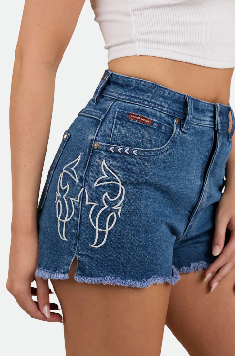 Ringers Western Womens Gracie Denim Short - True Blue