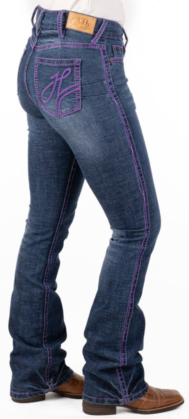 Hitchley & Harrow "SR2247" Purple Stitch Jeans Ultra High Rise 35Leg