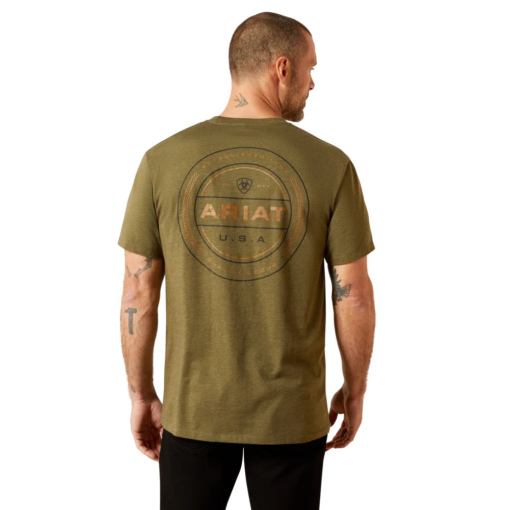 Ariat Men's Ropers Seal Short Sleeve T-Shirt - Military Heather
